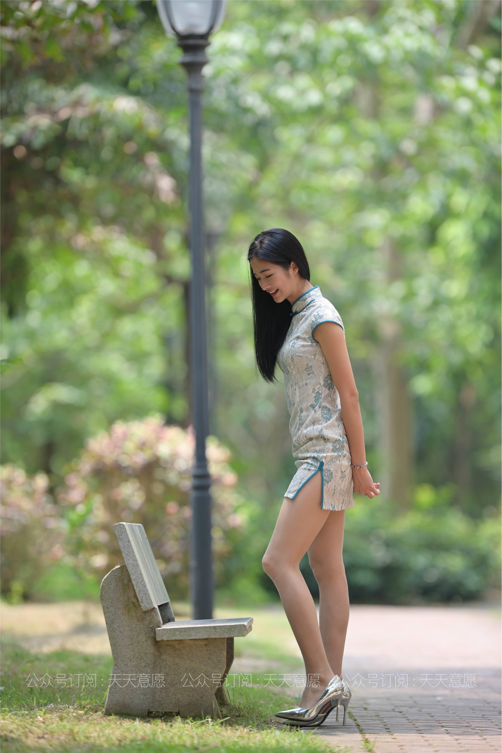 IESS异思趣向 - 模特：宁宁《绿荫旗袍秀》